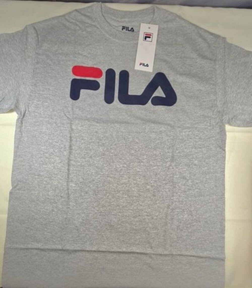 Fila Men's Classic Logo Short Sleeve Crew Neck T-Shirt In Gray
